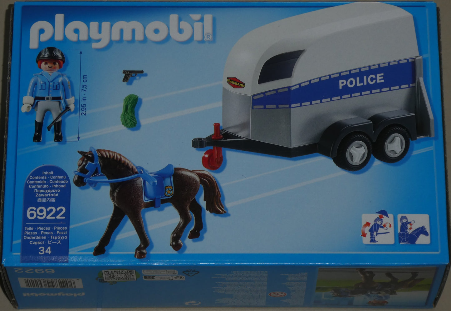 Playmobil 6922 Polizeipferd mit Anhänger